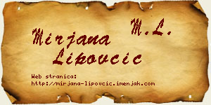 Mirjana Lipovčić vizit kartica